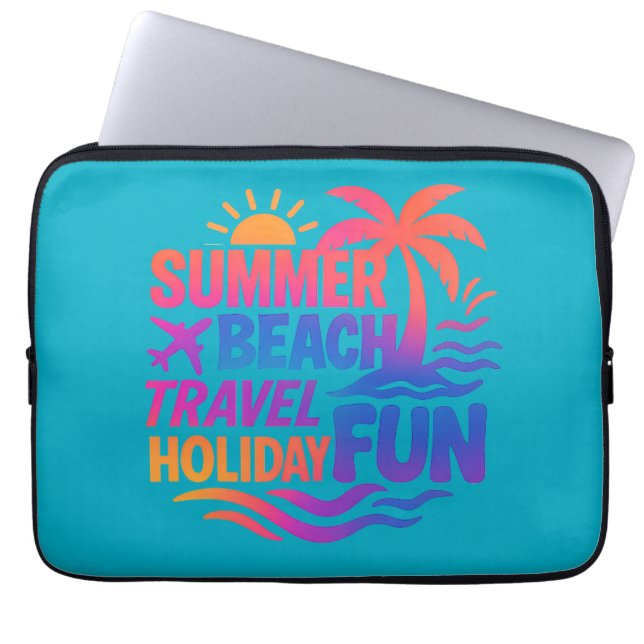Vibrant Summer Typography Collage with Graphic Fus Laptop Sleeve (Front)