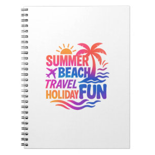 Vibrant Summer Typography Collage with Graphic Fus Notebook