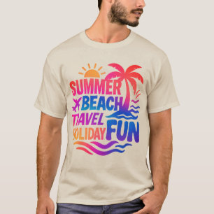Vibrant Summer Typography Collage with Graphic Fus T-Shirt