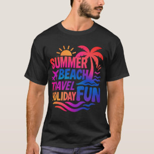 Vibrant Summer Typography Collage with Graphic Fus T-Shirt