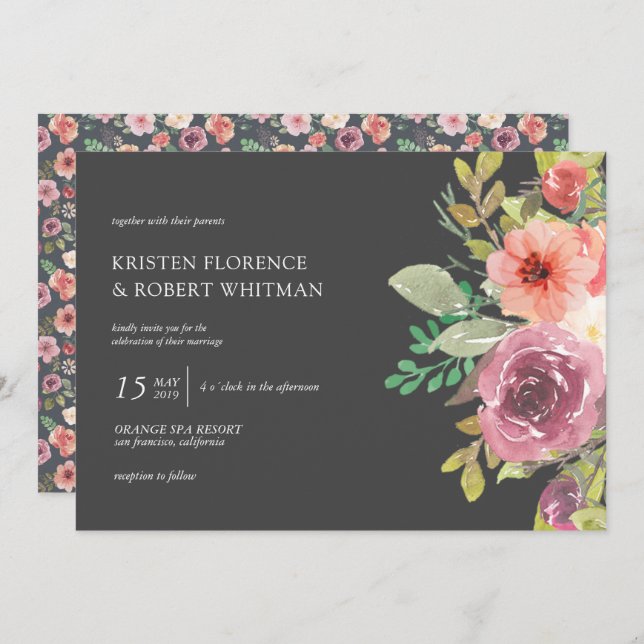 Vibrant Summer | Wedding Invitation (Front/Back)