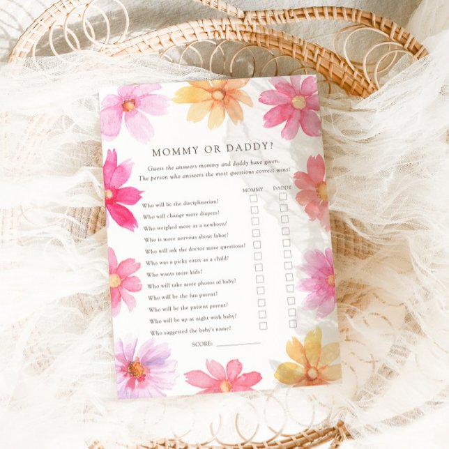 Vibrant Summer Wildflower Mummy or Daddy Game Card (Creator Uploaded)