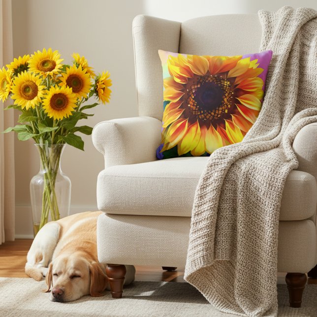 Vibrant Sunflower Accent Pillow (Sunflower pillow for your home!)