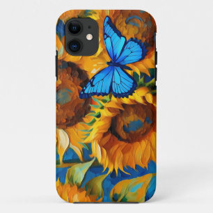 Vibrant Sunflower Floral And Butterfly Case-Mate iPhone Case