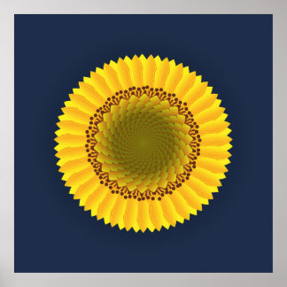 Vibrant Sunflower Mandala Floral Canvas Print