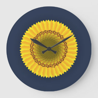 Vibrant Sunflower Mandala Floral Canvas Print Large Clock