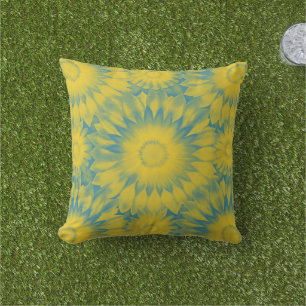 Vibrant Sunflower Tie-Dye Art Cushion