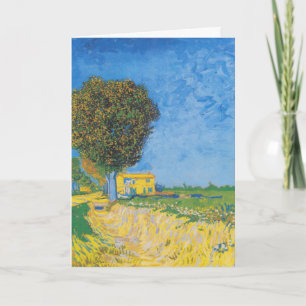 Vibrant Sunny Path & Yellow House by Van Gogh Card