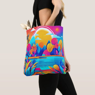 Vibrant Sunrise Landscape Tote Bag