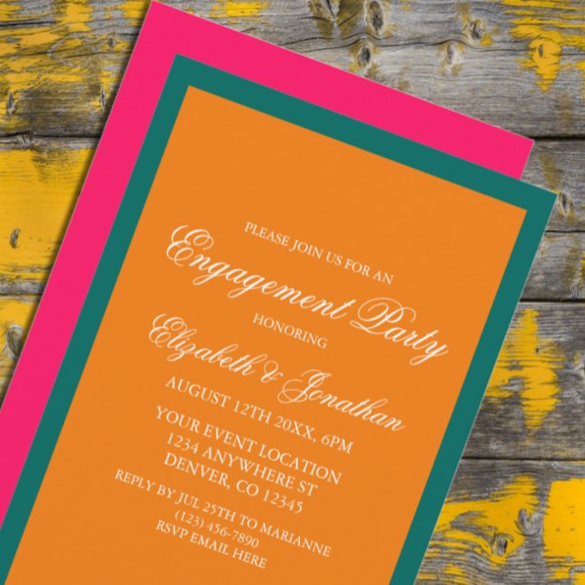Vibrant Sunrise Minimalist Engagement Party Invitation (Creator Uploaded)
