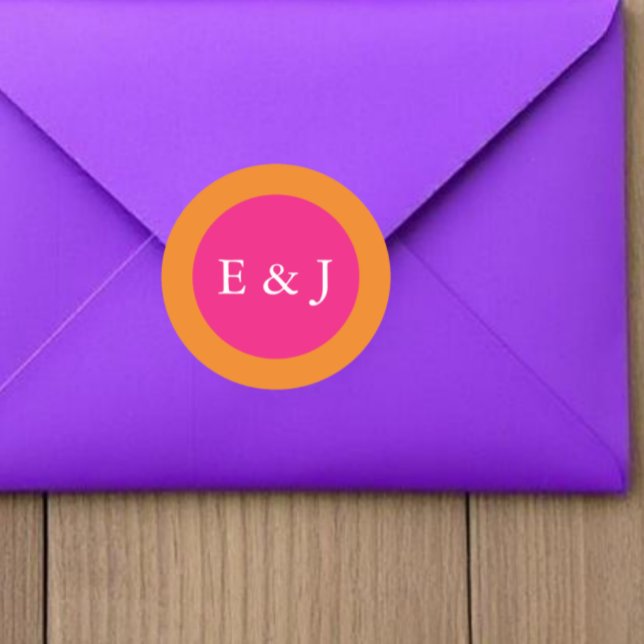 Vibrant Sunrise Minimalist Mix & Match Wedding Classic Round Sticker (Creator Uploaded)