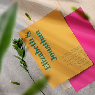 Vibrant Sunrise Minimalist Mix & Match Wedding Invitation