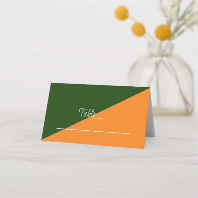 Vibrant Sunrise Minimalist Mix & Match Wedding Place Card (Front)