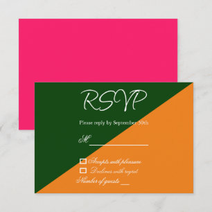 Vibrant Sunrise Minimalist Mix & Match Wedding RSVP Card