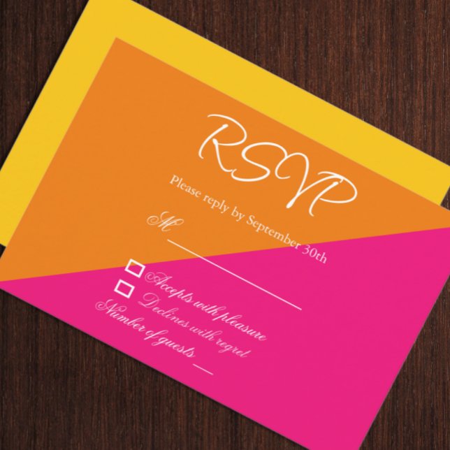 Vibrant Sunrise Minimalist Mix & Match Wedding RSVP Card (Creator Uploaded)
