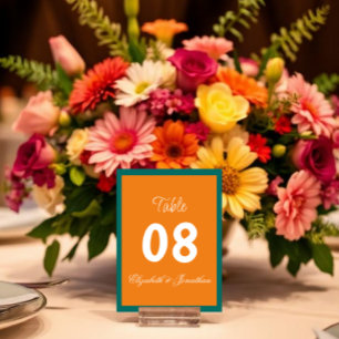 Vibrant Sunrise Minimalist Mix & Match Wedding Table Number