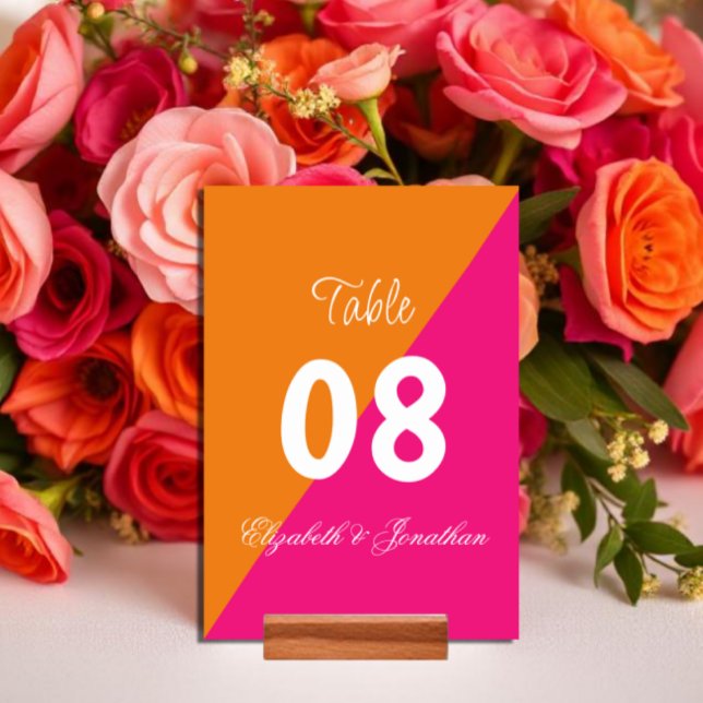 Vibrant Sunrise Minimalist Mix & Match Wedding Table Number (Creator Uploaded)