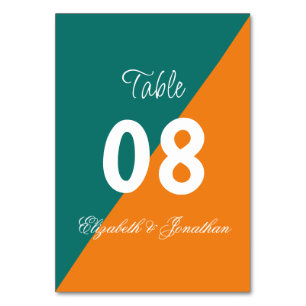 Vibrant Sunrise Minimalist Mix & Match Wedding Table Number