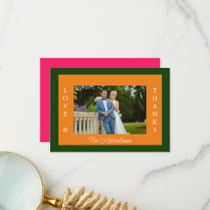 Vibrant Sunrise Minimalist Mix & Match Wedding Thank You Card