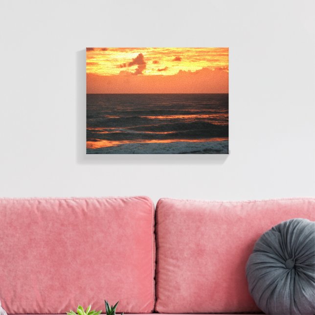 Vibrant sunrise over the ocean canvas print (Insitu(LivingRoom))