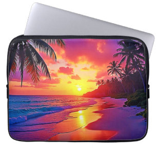 Vibrant Sunset Beach Dream Design Laptop Sleeve