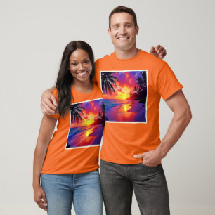 Vibrant Sunset Beach Dream Design T-Shirt