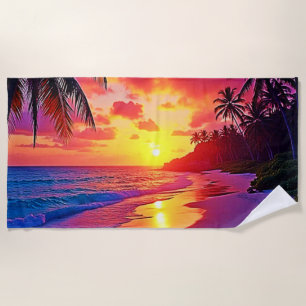 Vibrant Sunset Beach Dream Design Towel