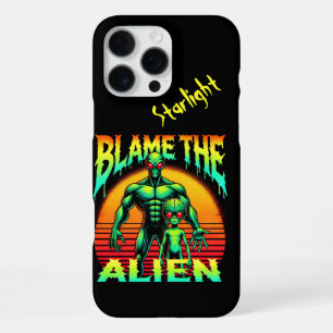 Vibrant Sunset Frames Green Alien iPhone 16 Pro Max Case