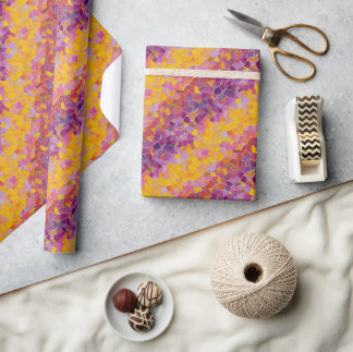 Vibrant Sunset-Inspired Stained Glass Mosaic Wrapping Paper