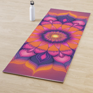 Vibrant Sunset Mandala Yoga Mat