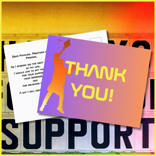 Vibrant Sunset Modern Tech Graduation Postcard (Creator Uploaded)