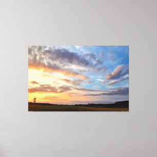 Vibrant Sunset Over Open Field 1 Canvas Print