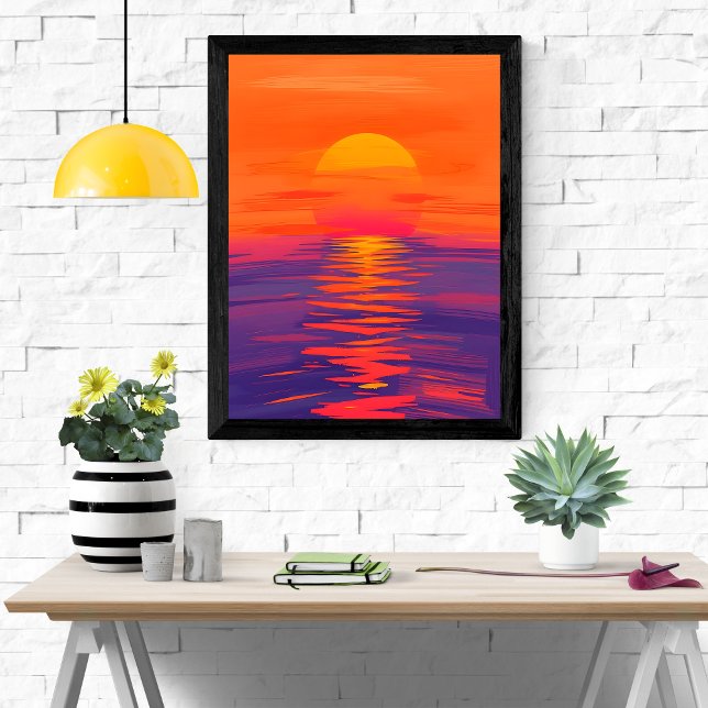 Vibrant Sunset Over the Ocean Poster (Creator Uploaded)