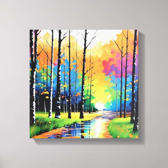 Vibrant Sunset Over the Riverbend Canvas Print (Front)