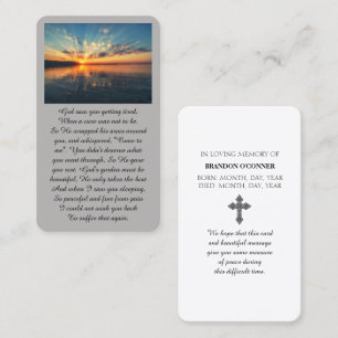 Vibrant Sunset Purple Oange Yellow Blue Sympathy Business Card