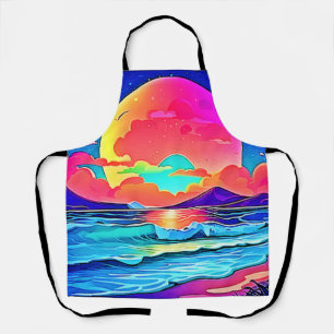 Vibrant Sunset Seascape Apron