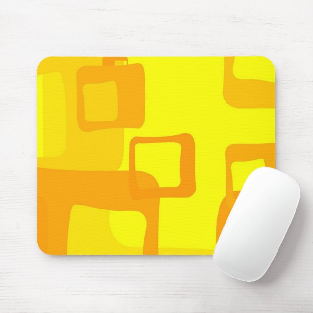 Vibrant Sunshine Flow – Modern Abstract Art Shapes Mouse Pad (With Mouse)