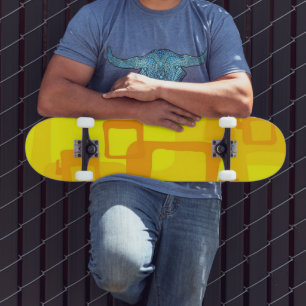 Vibrant Sunshine Flow – Modern Abstract Art Shapes Skateboard