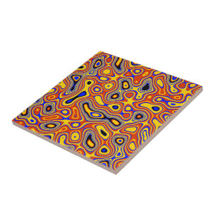 Vibrant Swirl: A Colorful Abstract Tile