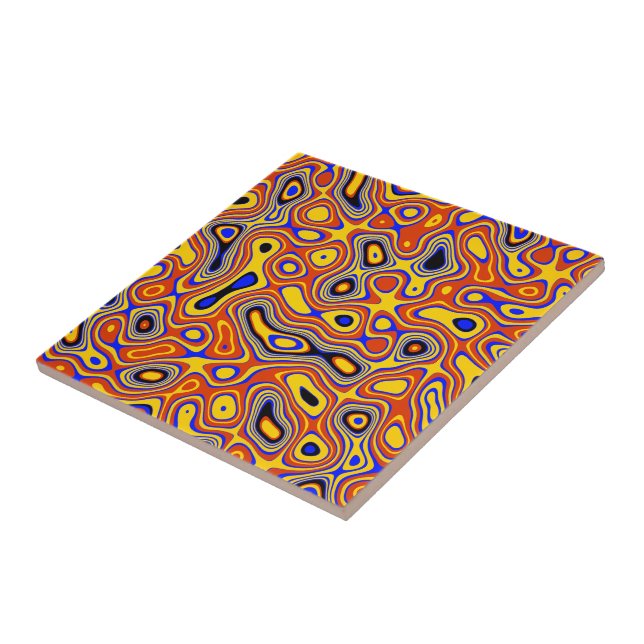 Vibrant Swirl: A Colourful Abstract Tile (Side)
