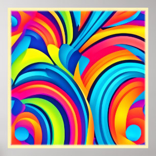 Vibrant Swirl Abstract Art Poster