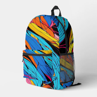 Vibrant Swirl Art Backpack Colourful Print Bag