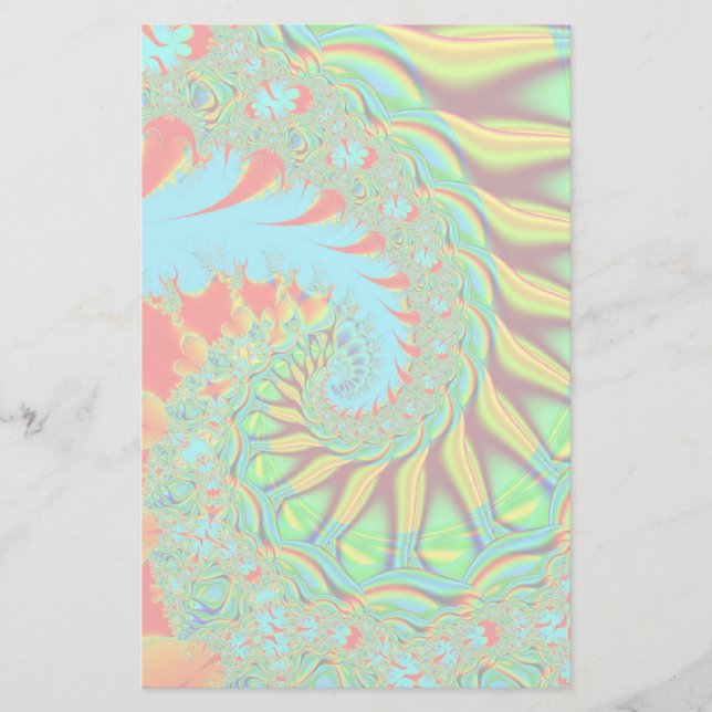 Vibrant swirl fractal stationary stationery (Front)