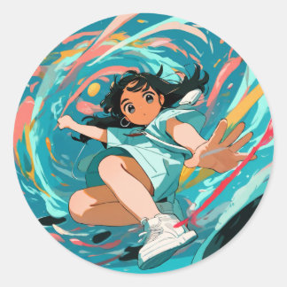 Vibrant Swirl of Imagination Classic Round Sticker