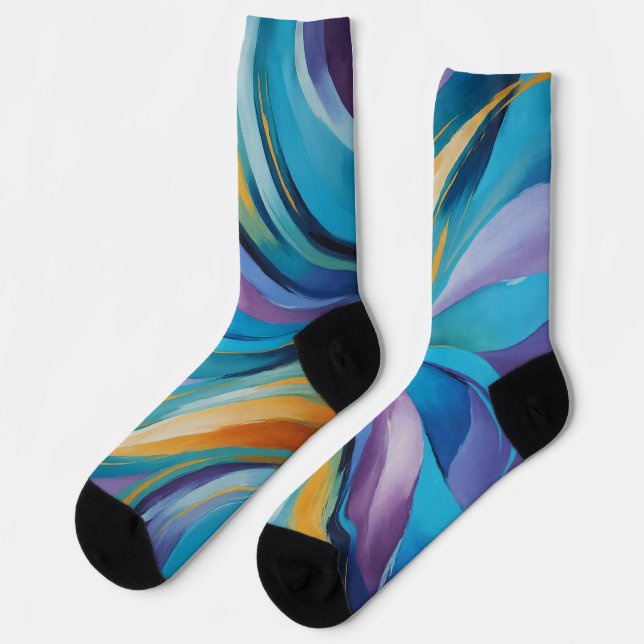 Vibrant Swirling Socks (Left)