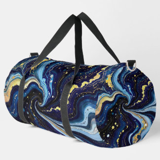 Vibrant Swirls of Blue and Gold 3 Duffle Bag