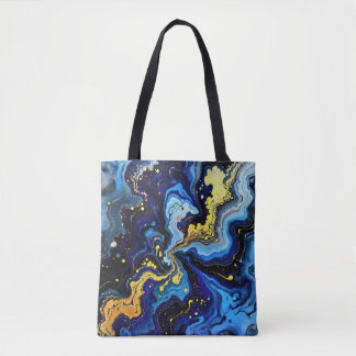 Vibrant Swirls of Blue and Gold 4 Tote Bag