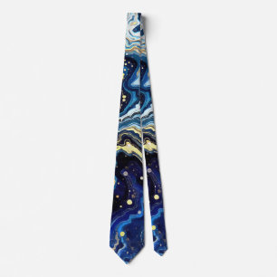 Vibrant Swirls of Blue and Gold 5 Tie