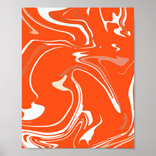 Vibrant Swirls of Orange Abstraction Poster