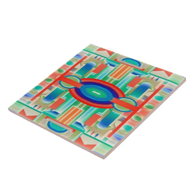 Vibrant Symmetry Geo-Abstract Panel Tile (Side)